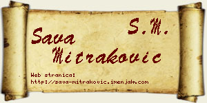 Sava Mitraković vizit kartica